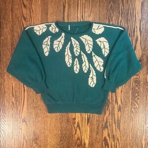 Vintage 90s Knot Leaf Embroidered Sweater